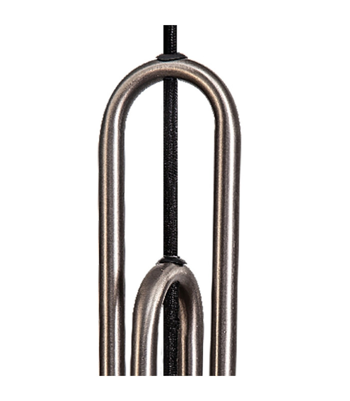 Yorktown Linear Pendant 4 x E27 Antique Silver/Matt Black 30cm Pumpkin Shaped Ribbed Champagne Glass-9