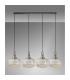 Yorktown Linear Pendant 4 x E27 Antique Silver/Matt Black 30cm Pumpkin Shaped Ribbed Champagne Glass-11