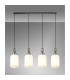 Yorktown Linear 4 Light Pendant 20cm Tubular Ribbed Glass Antique Silver/Matt Black Opal-3