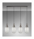 Yorktown Linear 4 Light Pendant 20cm Tubular Ribbed Glass Antique Silver/Matt Black Clear-11