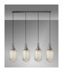 Yorktown Linear 4 Light Pendant 20cm Tubular Ribbed Glass Antique Silver/Matt Black Champagne-11
