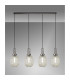 Yorktown Linear 4 Light Pendant 20cm Almond Ribbed Glass Antique Silver/Matt Black Champagne-3