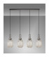 Yorktown Linear 4 Light Pendant 20cm Almond Ribbed Glass Antique Silver/Matt Black Champagne-11