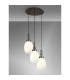 Yorktown Linear 4 Light Pendant 20cm Almond Ribbed Glass Antique Silver/Matt Black Opal-1