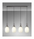 Yorktown Linear 4 Light Pendant 20cm Almond Ribbed Glass Antique Silver/Matt Black Opal-3