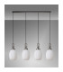 Yorktown Linear 4 Light Pendant 20cm Almond Ribbed Glass Antique Silver/Matt Black Opal-10