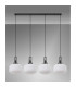 Yorktown Linear Pendant 4 x E27 Black Chrome/Matt Black 30cm Pumpkin Shaped Ribbed Opal Glass-11
