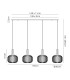 Yorktown Linear Pendant 4 x E27 Black Chrome/Matt Black 30cm Pumpkin Shaped Ribbed Champagne Glass-2