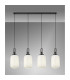 Yorktown Linear 4 Light Pendant 20cm Tubular Ribbed Glass Black Chrome/Matt Black Opal-3
