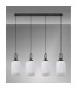 Yorktown Linear 4 Light Pendant 20cm Tubular Ribbed Glass Black Chrome/Matt Black Opal-10