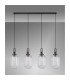 Yorktown Linear 4 Light Pendant 20cm Tubular Ribbed Glass Black Chrome/Matt Black Clear-11