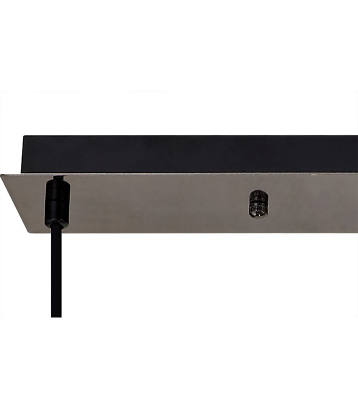 Yorktown Linear 4 Light Pendant 20cm Tubular Ribbed Glass Black Chrome/Matt Black Smoked-7