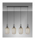 Yorktown Linear 4 Light Pendant 20cm Tubular Ribbed Glass Black Chrome/Matt Black Champagne-11