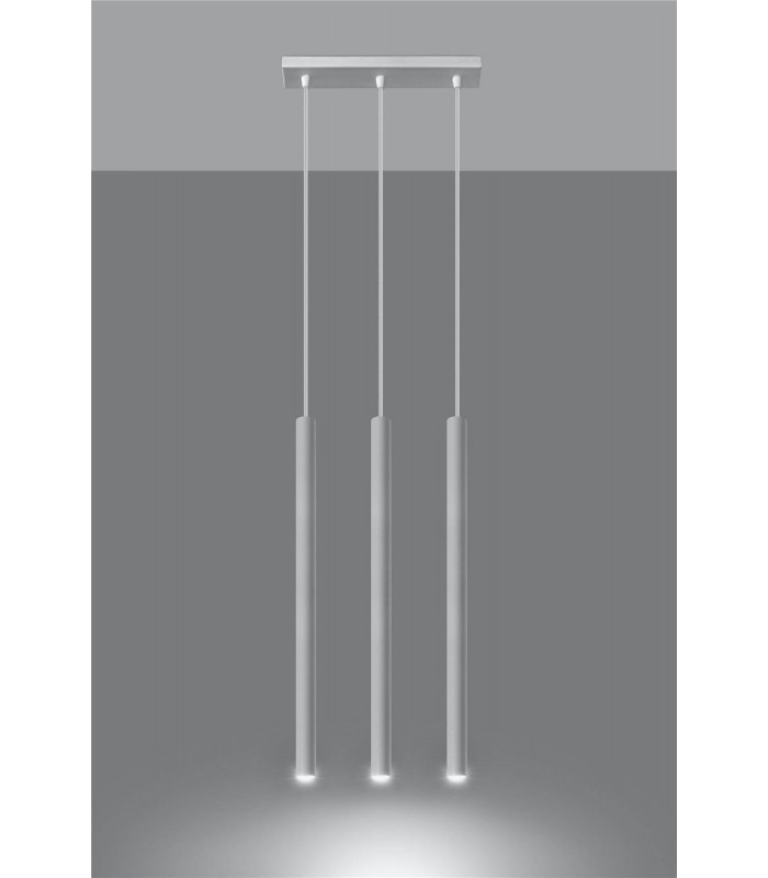 3 Light Staight Bar Drop Pendant White, G9 - 3