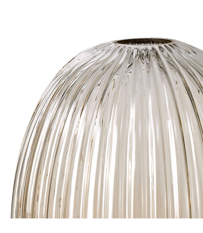 Yorktown Linear 4 Light Pendant 20cm Almond Ribbed Glass Black Chrome/Matt Black Champagne-10
