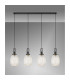 Yorktown Linear 4 Light Pendant 20cm Almond Ribbed Glass Black Chrome/Matt Black Champagne-11