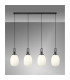 Yorktown Linear 4 Light Pendant 20cm Almond Ribbed Glass Black Chrome/Matt Black Opal-3