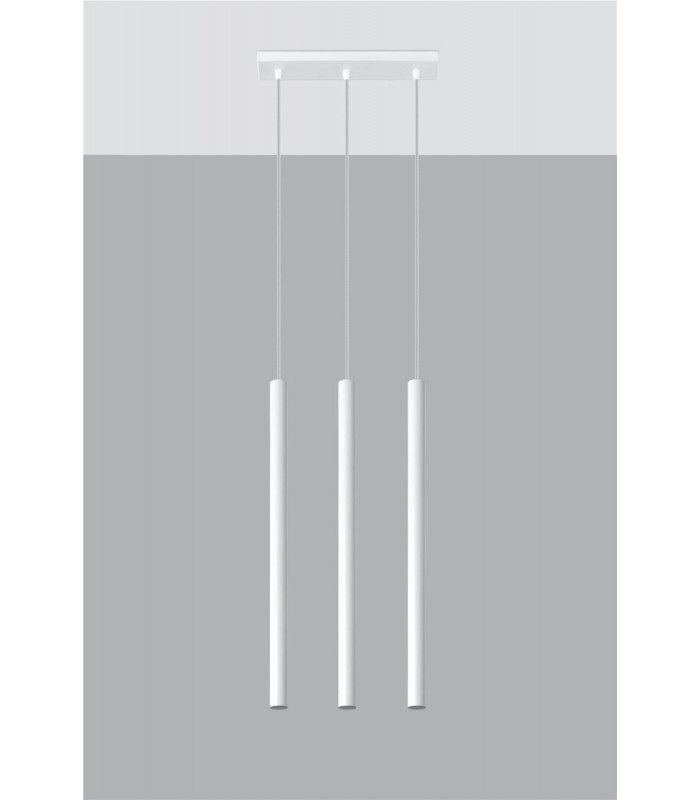 3 Light Staight Bar Drop Pendant White, G9 - 4