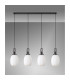 Yorktown Linear 4 Light Pendant 20cm Almond Ribbed Glass Black Chrome/Matt Black Opal-10