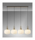 Yorktown Linear Pendant 4 x E27 Brass Gold/Matt Black 30cm Pumpkin Shaped Ribbed Opal Glass-3