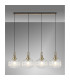 Yorktown Linear Pendant 4 x E27 Brass Gold/Matt Black 30cm Pumpkin Shaped Ribbed Clear Glass-3