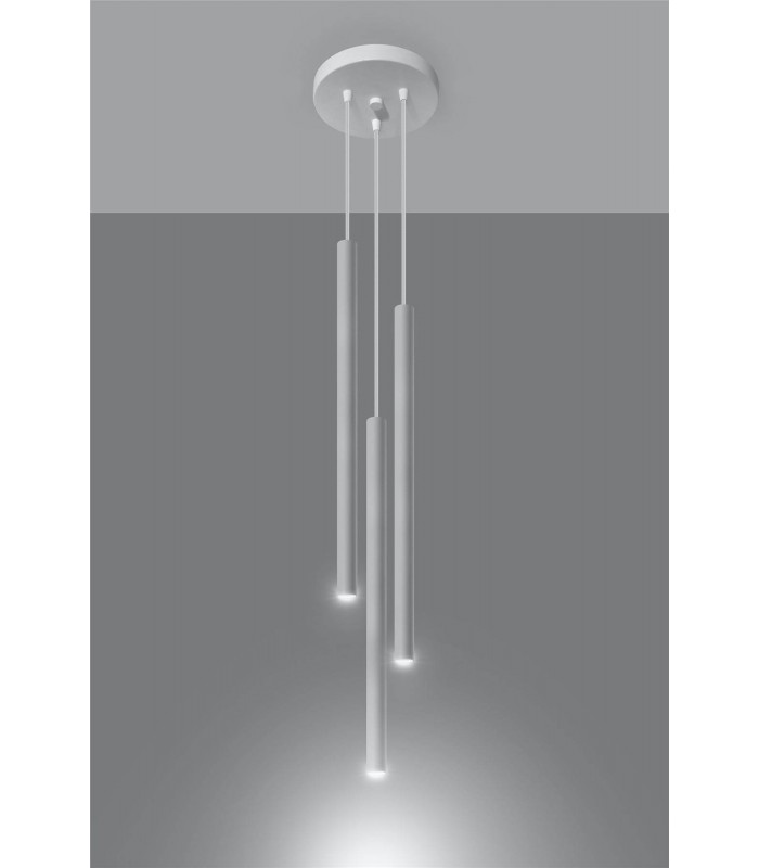 3 Light Cluster Drop Pendant White, G9 - 3