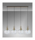 Yorktown Linear Pendant 4 x E27 Brass Gold/Matt Black 30cm Pumpkin Shaped Ribbed Clear Glass-11