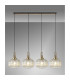 Yorktown Linear Pendant 4 x E27 Brass Gold/Matt Black 30cm Pumpkin Shaped Ribbed Champagne Glass-3