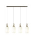 Yorktown Linear 4 Light Pendant 20cm Tubular Ribbed Glass Brass Gold/Matt Black Opal-1