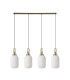 Yorktown Linear 4 Light Pendant 20cm Tubular Ribbed Glass Brass Gold/Matt Black Opal-3