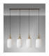 Yorktown Linear 4 Light Pendant 20cm Tubular Ribbed Glass Brass Gold/Matt Black Opal-9