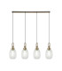 Yorktown Linear 4 Light Pendant 20cm Almond Ribbed Glass Brass Gold/Matt Black Clear-1