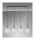 Yorktown Linear 4 Light Pendant 20cm Almond Ribbed Glass Brass Gold/Matt Black Clear-10