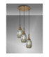 Yorktown Linear 4 Light Pendant 20cm Almond Ribbed Glass Brass Gold/Matt Black Smoked-1
