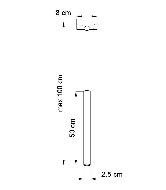 1 Light Ceiling Pendant Black, G9 - 2