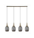 Yorktown Linear 4 Light Pendant 20cm Almond Ribbed Glass Brass Gold/Matt Black Smoked-4