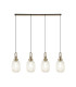 Yorktown Linear 4 Light Pendant 20cm Almond Ribbed Glass Brass Gold/Matt Black Champagne-1