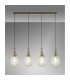 Yorktown Linear 4 Light Pendant 20cm Almond Ribbed Glass Brass Gold/Matt Black Champagne-3