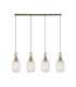 Yorktown Linear 4 Light Pendant 20cm Almond Ribbed Glass Brass Gold/Matt Black Champagne-4