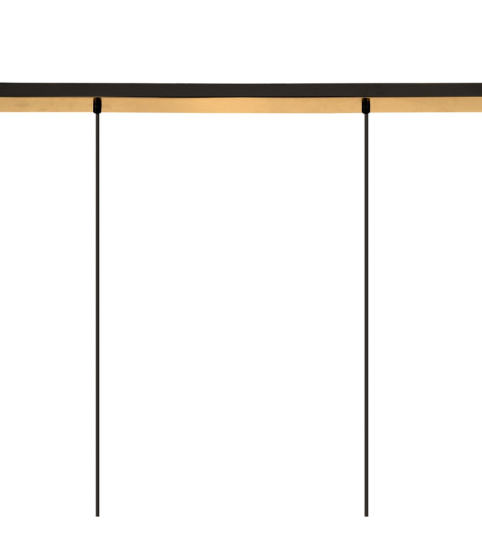 Yorktown Linear 4 Light Pendant 20cm Almond Ribbed Glass Brass Gold/Matt Black Champagne-5