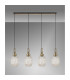 Yorktown Linear 4 Light Pendant 20cm Almond Ribbed Glass Brass Gold/Matt Black Champagne-11