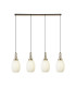 Yorktown Linear 4 Light Pendant 20cm Almond Ribbed Glass Brass Gold/Matt Black Opal-1