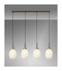 Yorktown Linear 4 Light Pendant 20cm Almond Ribbed Glass Brass Gold/Matt Black Opal-3