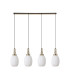Yorktown Linear 4 Light Pendant 20cm Almond Ribbed Glass Brass Gold/Matt Black Opal-4