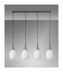 Yorktown Linear 4 Light Pendant 20cm Almond Ribbed Glass Brass Gold/Matt Black Opal-10