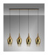 Yorktown Linear 4 Light Pendant E27 23cm Pear Glass Brass Gold/Clear Brass Gold/Matt Black-3