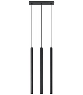 3 Light Staight Bar Drop Pendant Black, G9 - 1