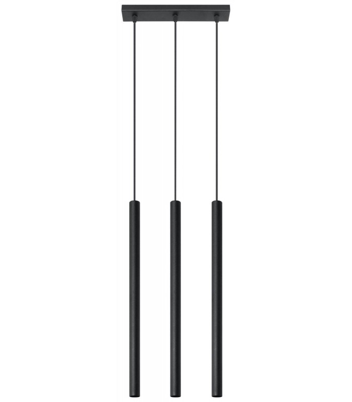 3 Light Staight Bar Drop Pendant Black, G9 - 1