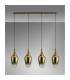 Yorktown Linear 4 Light Pendant E27 23cm Pear Glass Brass Gold/Clear Brass Gold/Matt Black-11