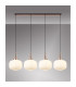 Yorktown Linear Pendant 4 x E27 Copper/Matt Black 30cm Pumpkin Shaped Ribbed Opal Glass-3